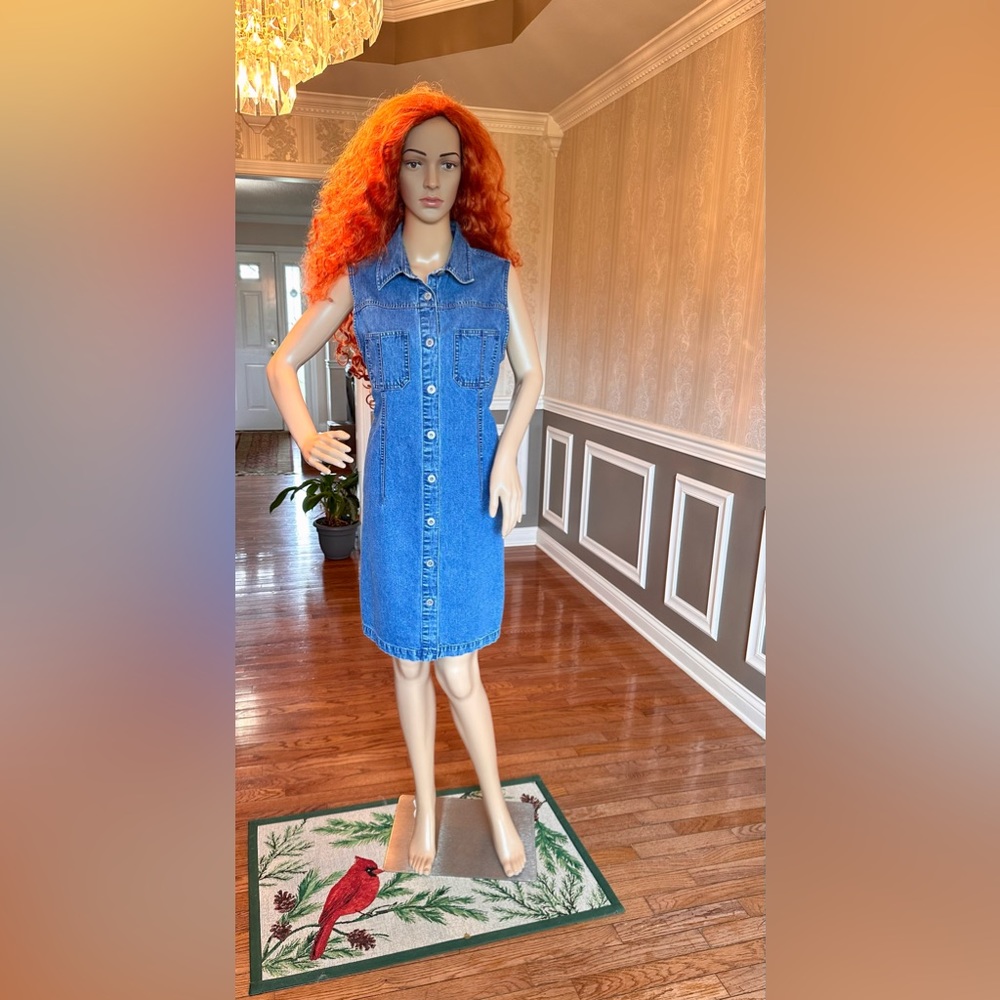 Gently Used!🤩Sonoma😎sleeveless Denim Dress! Size-L